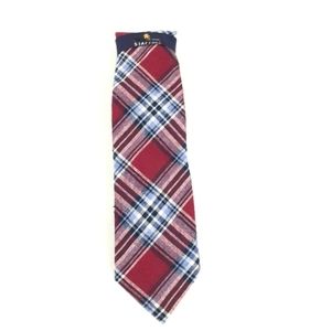 Stanford Men's Dress Plaid Designed Fabric Blend Necktie, Wine/Red One Size